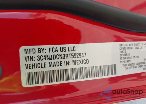 2024 Jeep Compass Limited 4X4 from USA, damaged, VIN 3C4NJDCN3RT592947